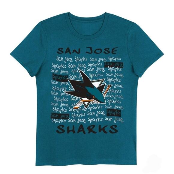 NHL San Jose Sharks Girl's Crew Neck T-Shirt XL - Picture 1 of 5